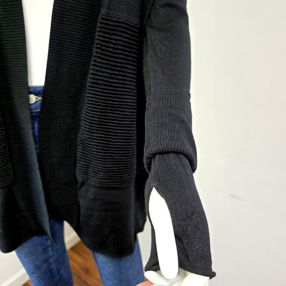 Lululemon Sit In Lotus Cardigan Sweater Merino Wool Blend Size L Black 46" Chest - Picture 4 of 9